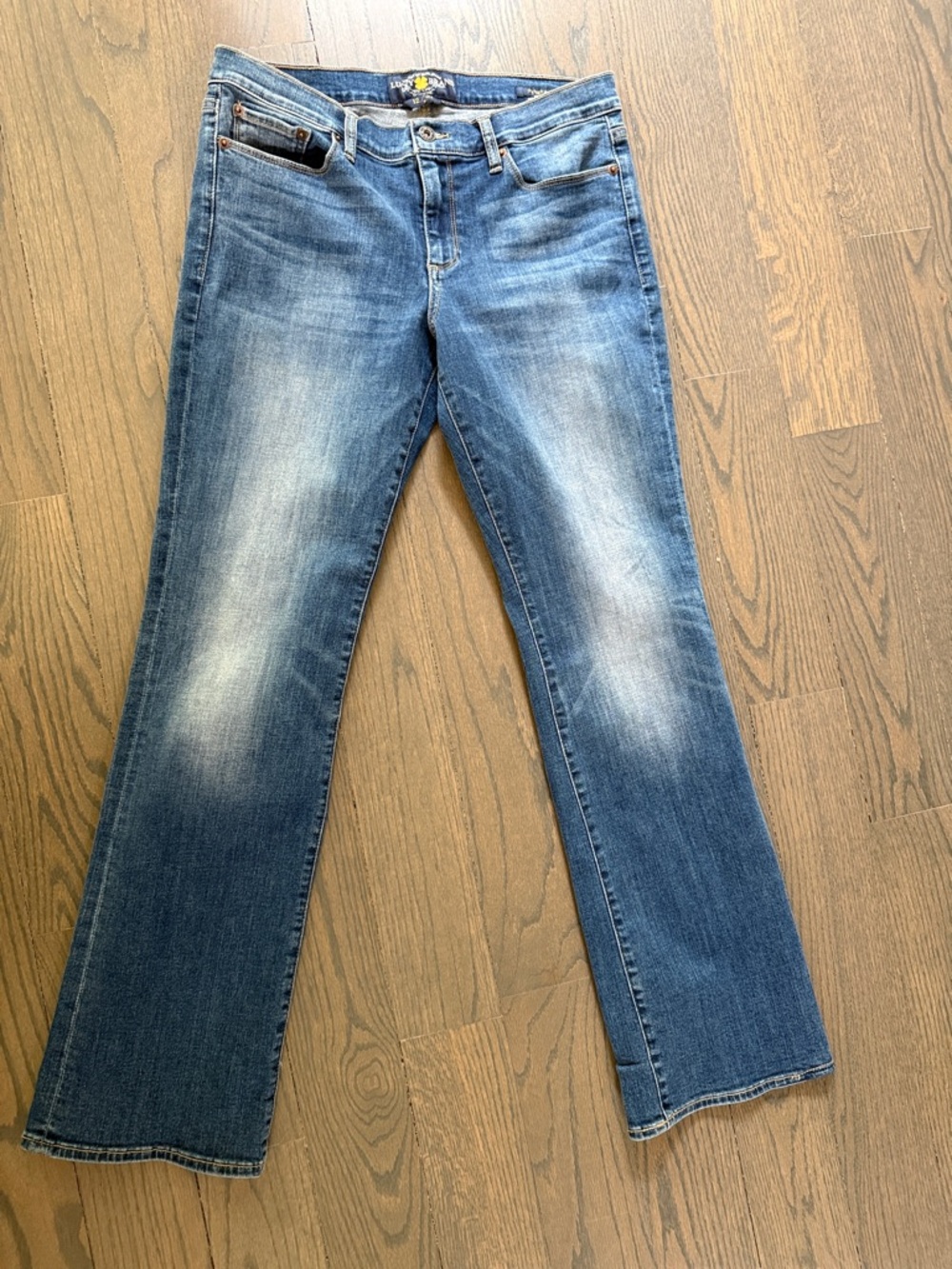 Lucky Brand Women's Sweet Boot Cut Jeans in Faded Blue, 31” Inseam, Mid Rise